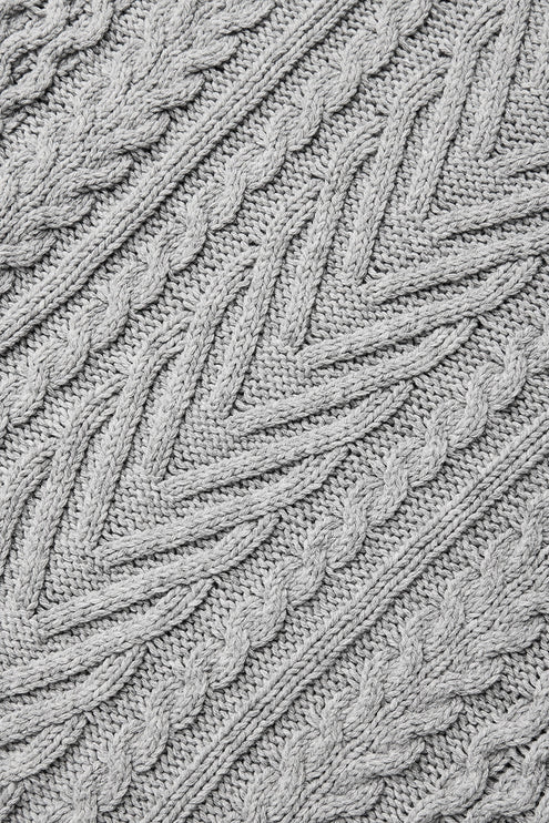 alo Men's Cable Knit Crew Neck Sweater - Athletic Heather Grey