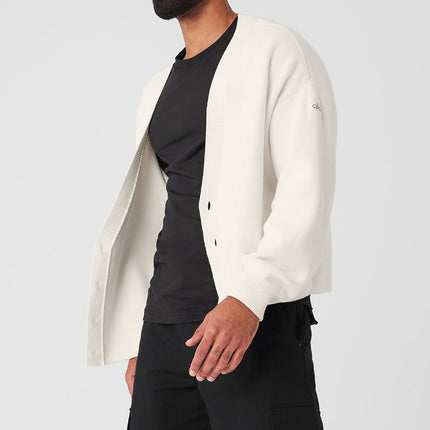 alo Men's Scholar Cardigan Sweater - Ivory