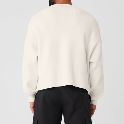 alo Men's Scholar Cardigan Sweater - Ivory