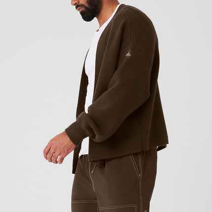 alo Men's Scholar Cardigan Sweater - Espresso