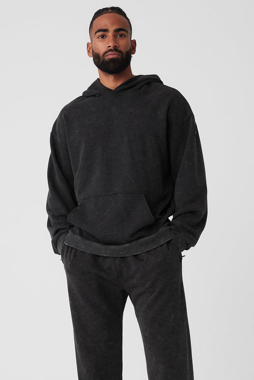 alo Men's Chill Vintage Wash Hoodie - Black Wash
