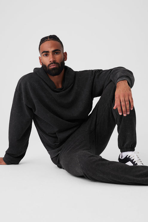 alo Men's Chill Vintage Wash Hoodie - Black Wash