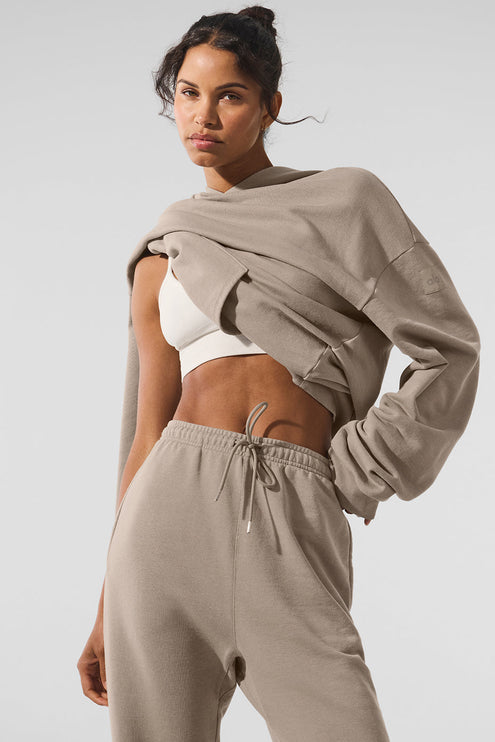 alo Women's Chill Vintage Wash Hoodie - Gravel Wash