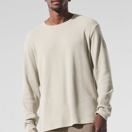 alo Men's Elevate Waffle Long Sleeve Crew - Bone