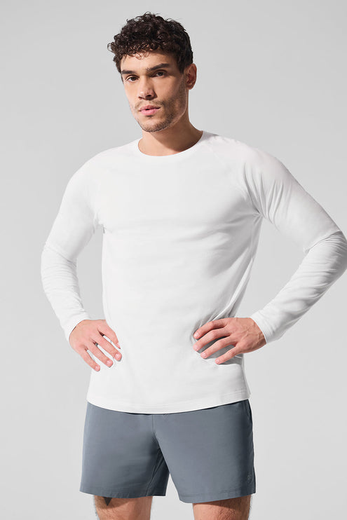 alo Men's Alo Vapor Crewneck Long Sleeve - White