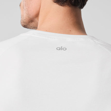 alo Men's Alo Vapor Crewneck Long Sleeve - White