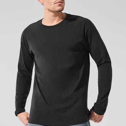 alo Men's Alo Vapor Crewneck Long Sleeve - Black