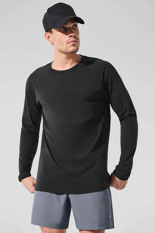 alo Men's Alo Vapor Crewneck Long Sleeve - Black