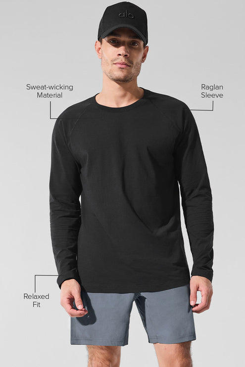 alo Men's Alo Vapor Crewneck Long Sleeve - Black