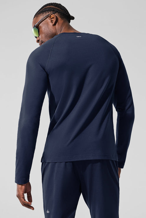alo Men's Alo Vapor Crewneck Long Sleeve - Navy