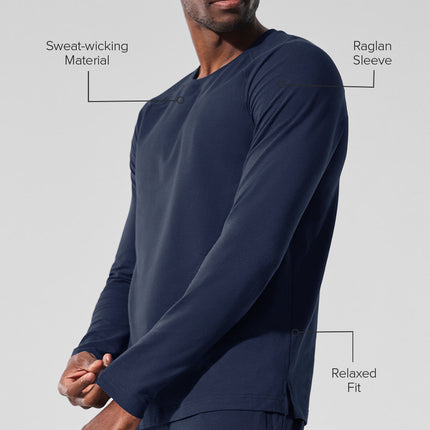 alo Men's Alo Vapor Crewneck Long Sleeve - Navy