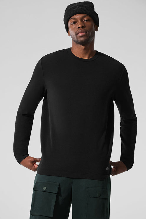alo Men's Double Take Long Sleeve Crew - Black