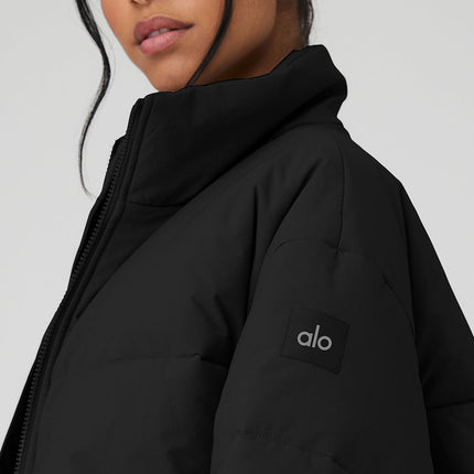alo Women's Stretch Woven Street Puffer - Black