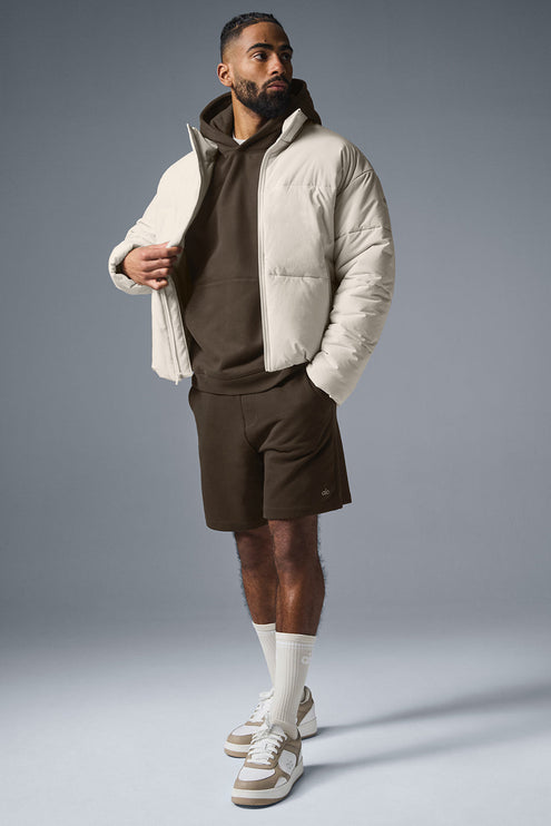 alo Men's Stretch Woven Street Puffer - Bone