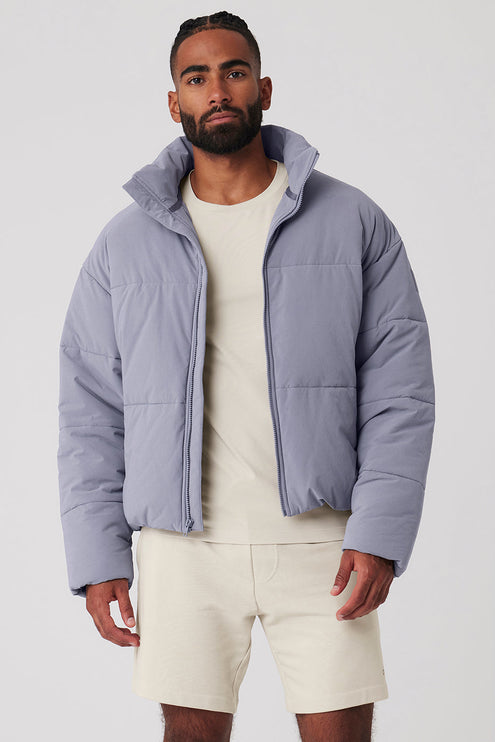 alo Men's Stretch Woven Street Puffer - Fog