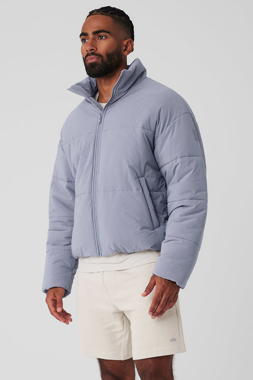 alo Men's Stretch Woven Street Puffer - Fog