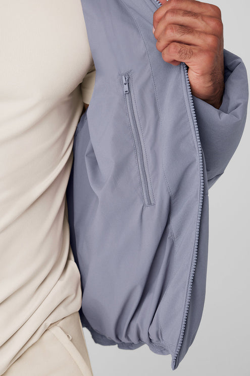 alo Men's Stretch Woven Street Puffer - Fog