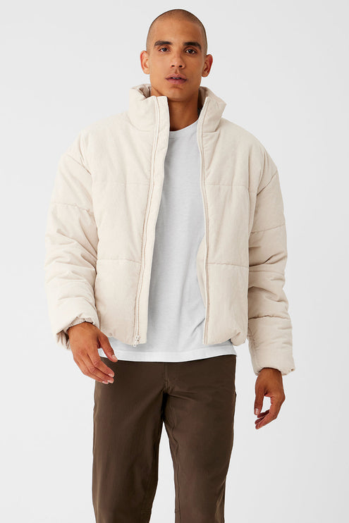 alo Men's Corduroy Stage Puffer - Bone
