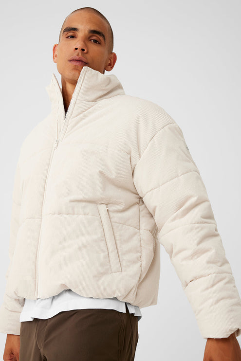 alo Men's Corduroy Stage Puffer - Bone