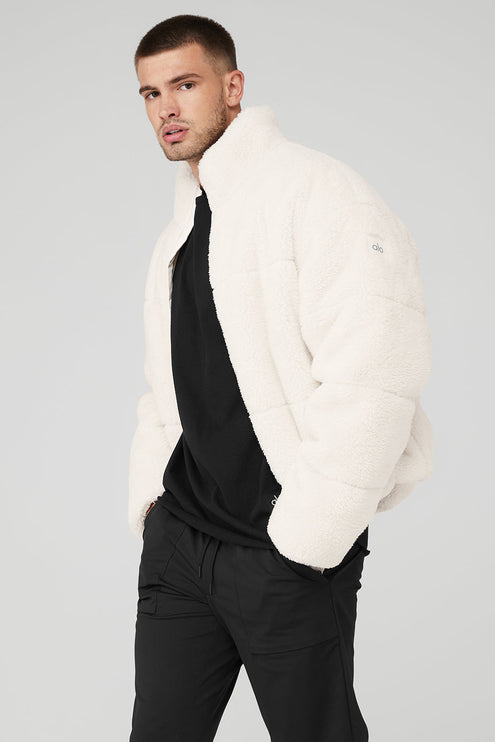alo Men's Sherpa Stage Puffer - Ivory