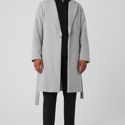 alo Men's Wool Gameday Overcoat - Athletic Heather Grey