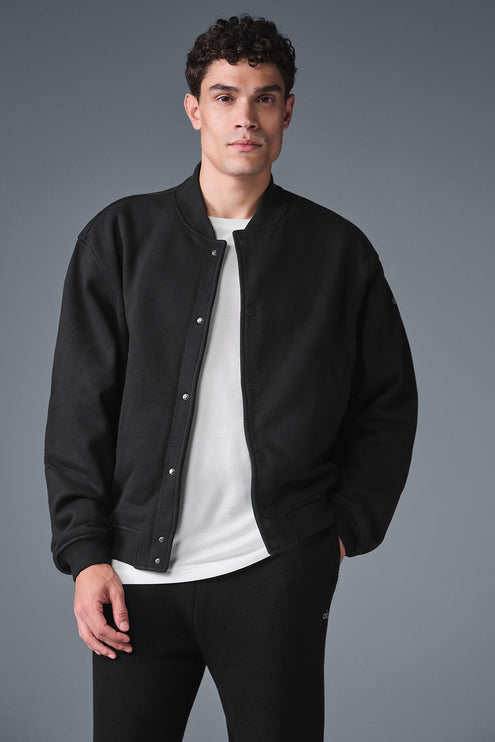 alo Men's Renown Varsity Jacket - Black