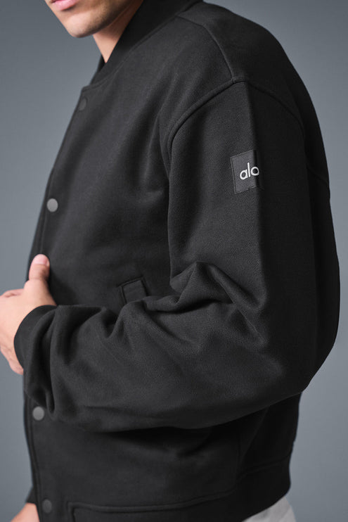 alo Men's Renown Varsity Jacket - Black