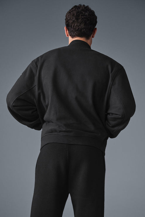 alo Men's Renown Varsity Jacket - Black