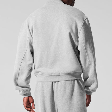 alo Men's Renown Varsity Jacket - Athletic Heather Grey