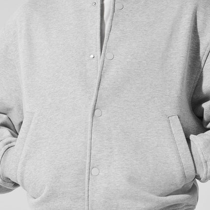 alo Men's Renown Varsity Jacket - Athletic Heather Grey