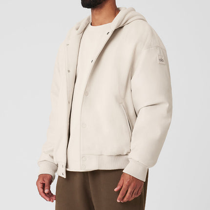 alo Men's Select Hooded Bomber Jacket - Bone