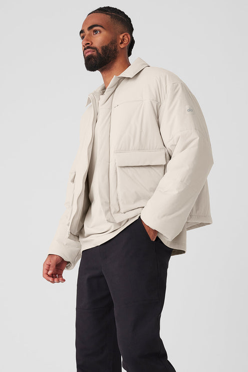 alo Men's Voyage Utility Cargo Jacket - Bone