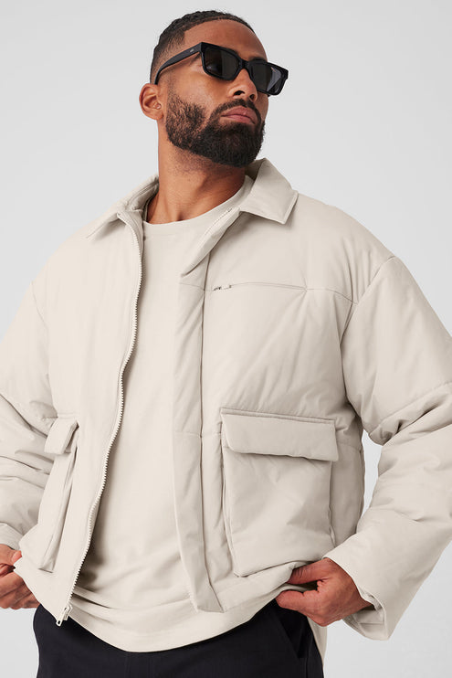alo Men's Voyage Utility Cargo Jacket - Bone