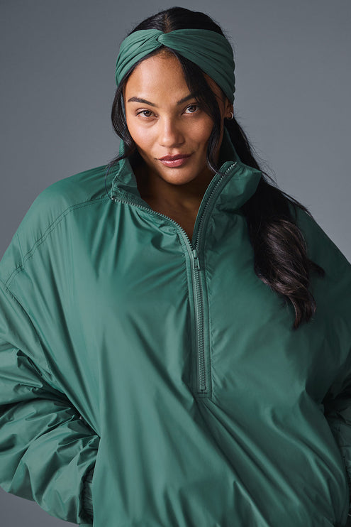 alo Women's Latitude Light Weight 1/2 Zip Pullover Jacket - Winter Ivy