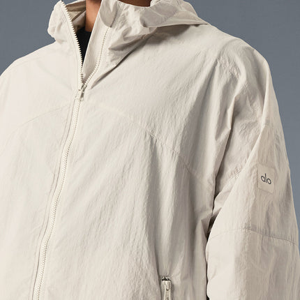alo Men's Vantage Nylon Ripstop Track Jacket - Bone