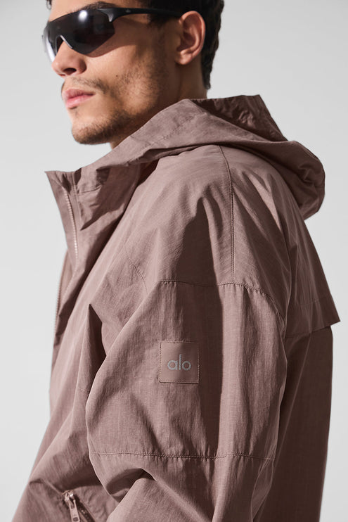 alo Men's Vantage Nylon Ripstop Track Jacket - Mushroom