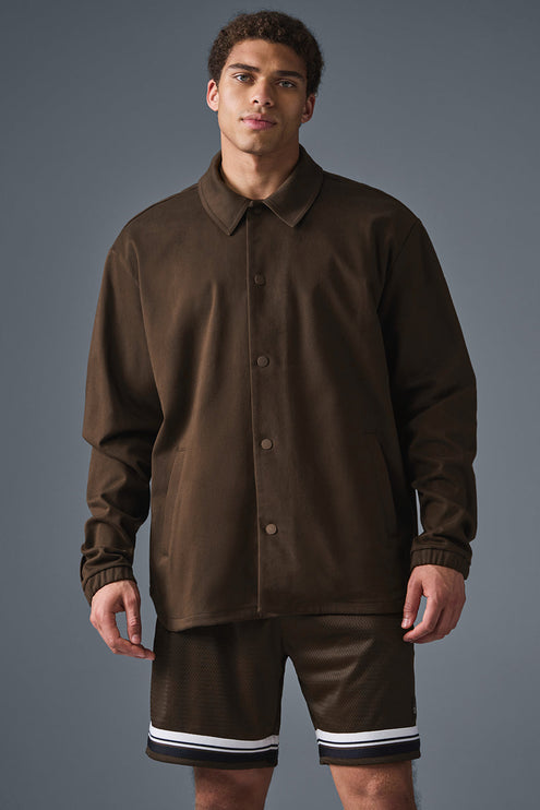 alo Men's Edition Sueded Jacket - Espresso
