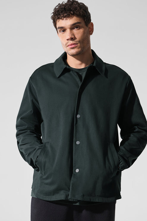 alo Men's Edition Sueded Jacket - Charcoal Green