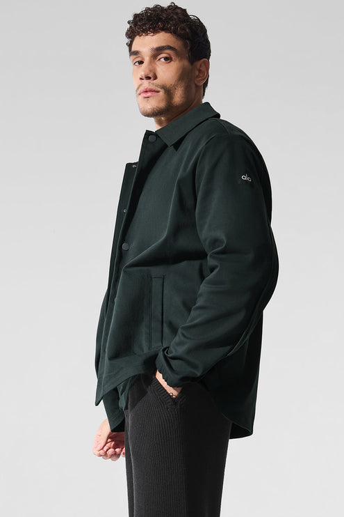 alo Men's Edition Sueded Jacket - Charcoal Green