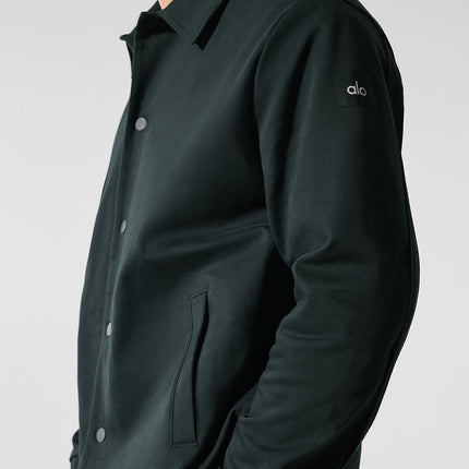 alo Men's Edition Sueded Jacket - Charcoal Green