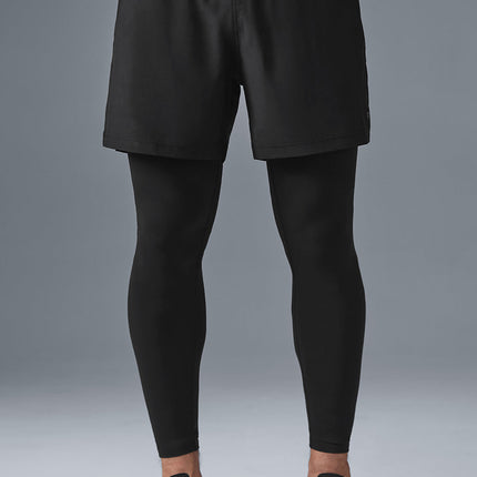 alo Men's 5" Revival 2-in-1 Pant - Black/Black