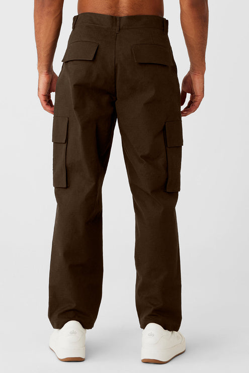 alo Men's Cargo Ripstop Trouser - Espresso