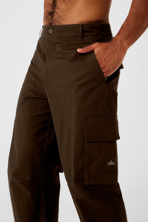 alo Men's Cargo Ripstop Trouser - Espresso