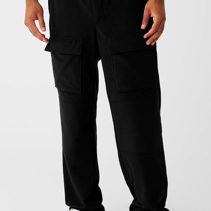 alo Men's Polar Fleece Ridge Cargo Pants - Black
