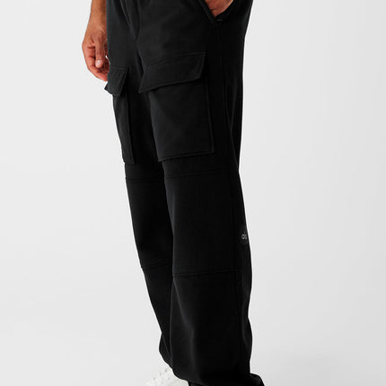 alo Men's Polar Fleece Ridge Cargo Pants - Black