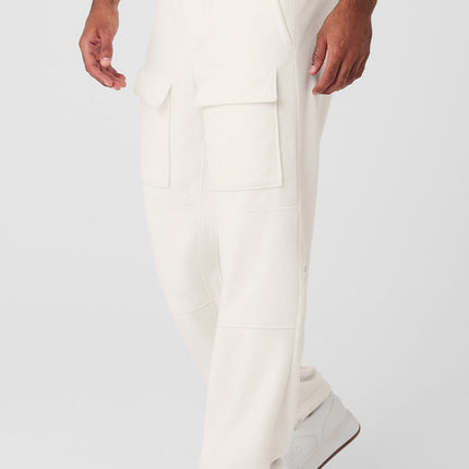 alo Men's Polar Fleece Ridge Cargo Pants - Ivory
