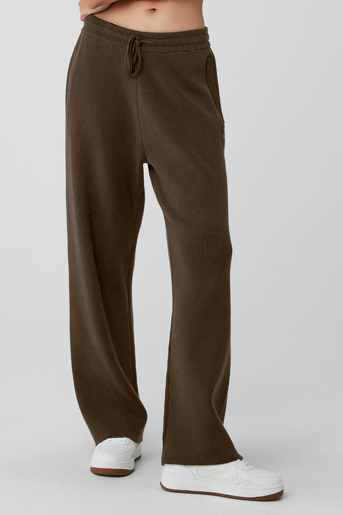 alo Women's Scholar Straight Leg Sweatpant Espresso