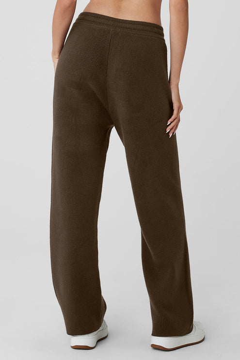 alo Women's Scholar Straight Leg Sweatpant Espresso