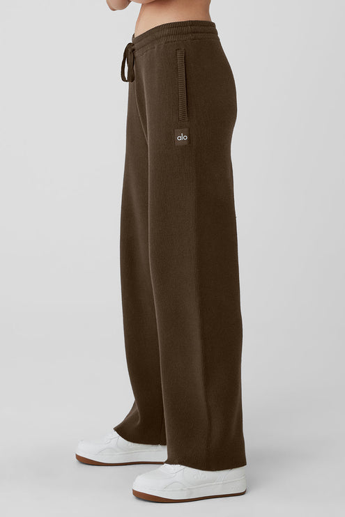 alo Women's Scholar Straight Leg Sweatpant Espresso