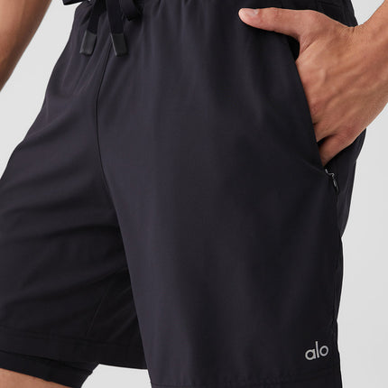 alo Men's 7" Unity 2-In-1 Short - Black/Black